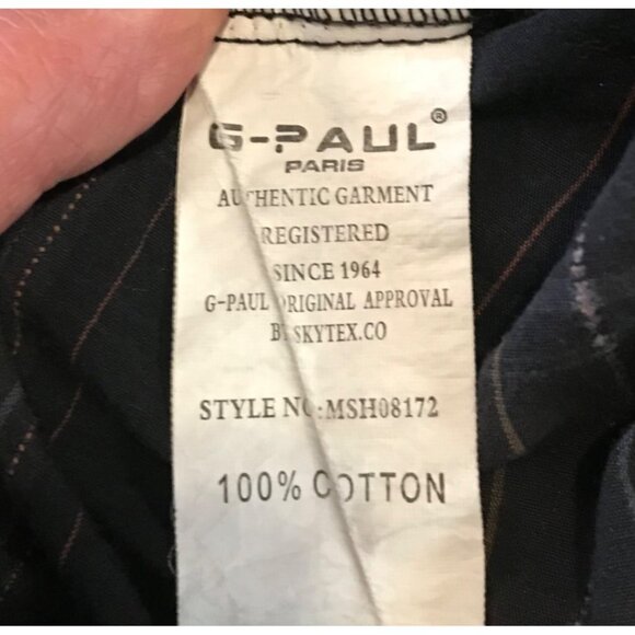 G-Paul Jeans XXL Mens Long Sleeve Button Down Shirt Cotton Black Gray Plaid - Picture 5 of 8